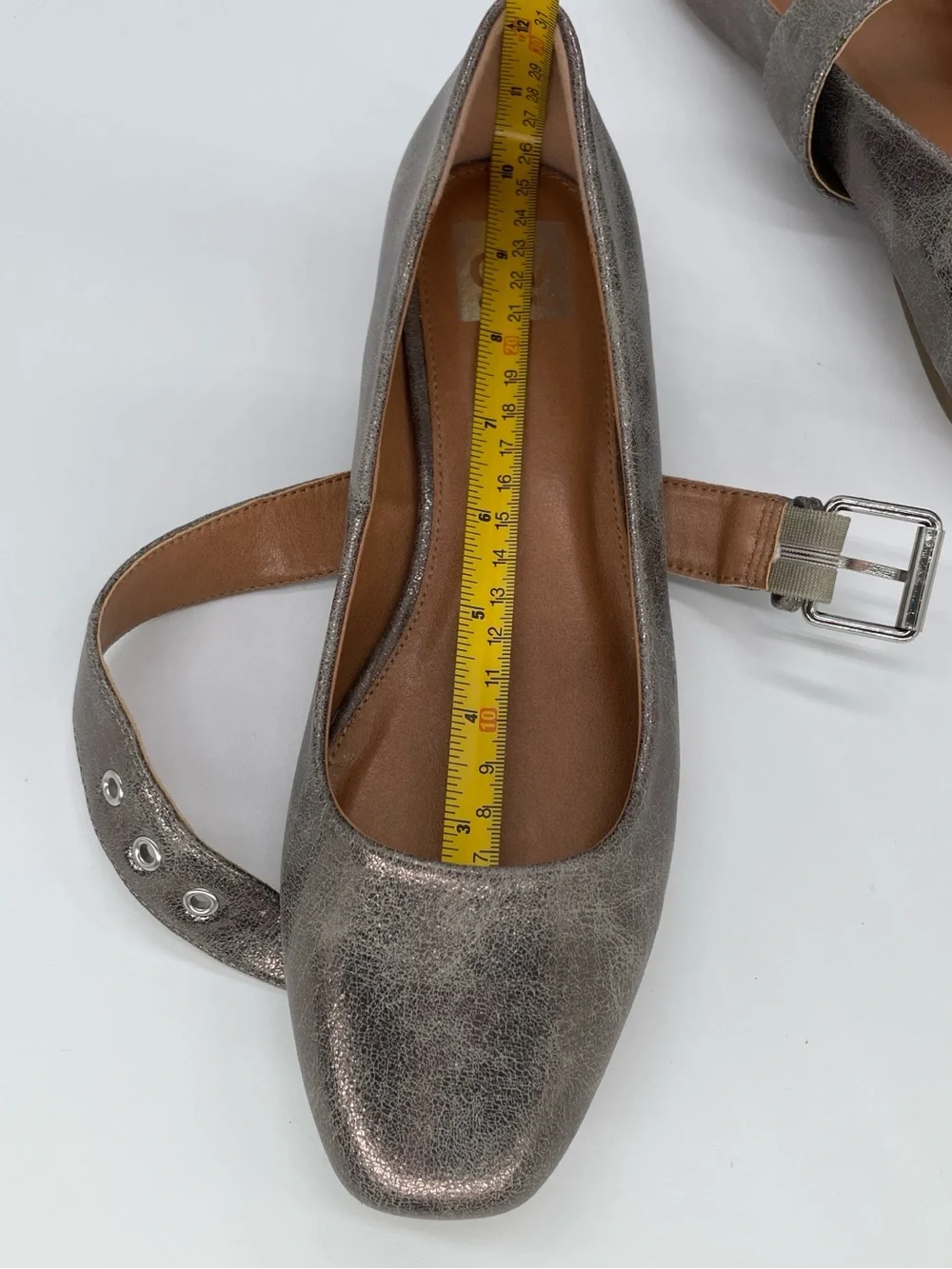 DV Dolce Vita Mellie Pewter Metallic Mary Jane Flats - Size 8.5 NWOB